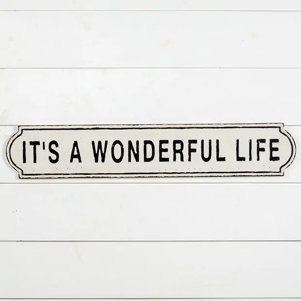 Wonderful Life Metal Wall Sign | Antique Farmhouse