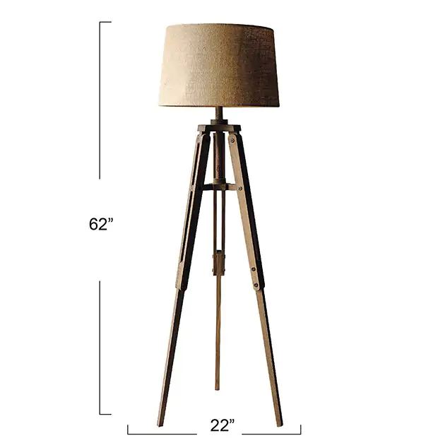 Mariner Wood Tripod Floor Lamp with Shade