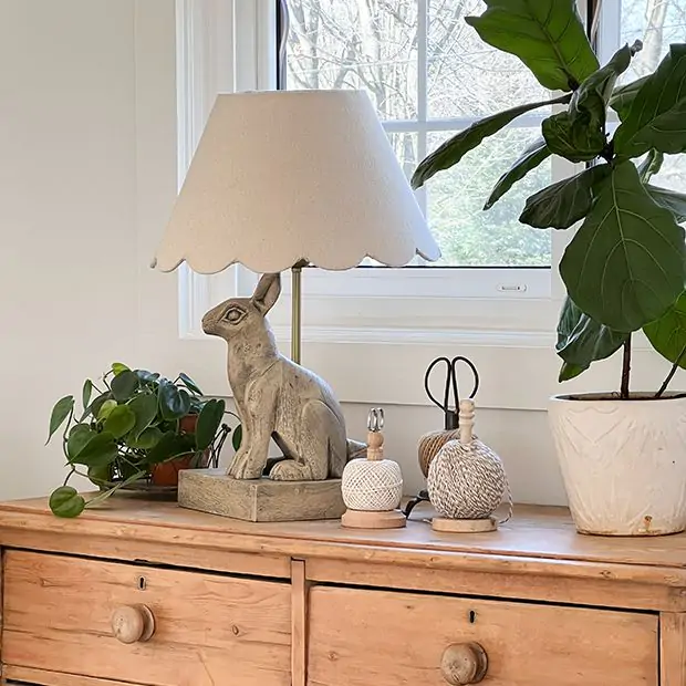 Wooden rabbit lamp store