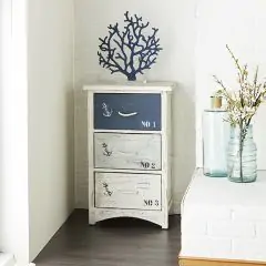 3 Drawer Coastal Accent Chest