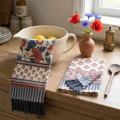 Americana Floral Tassel Tea Towel Set of 2