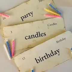 Birthday Themed Primitive Flash Card Set of 6