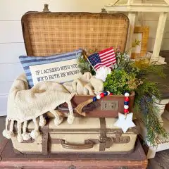 Decorative Vintage Leather Suitcase