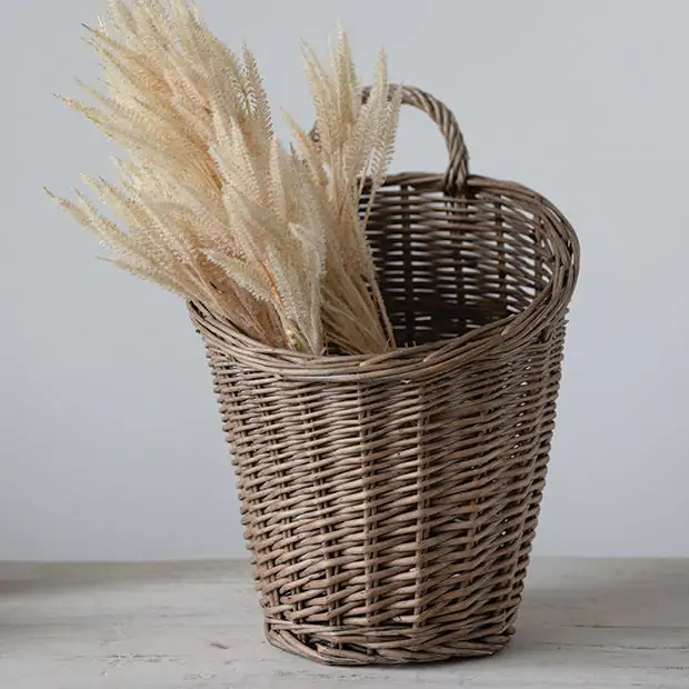 Rattan Wall Basket With Handles