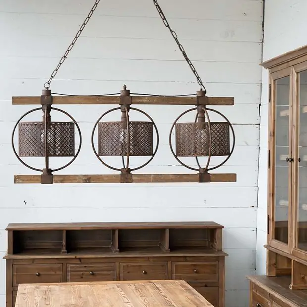 Rustic Rectangular Metal And Wood Chandelier Antique Farmhouse Rustic Rectangular Metal And Wood, Rectangle Wood And Metal Chandelier