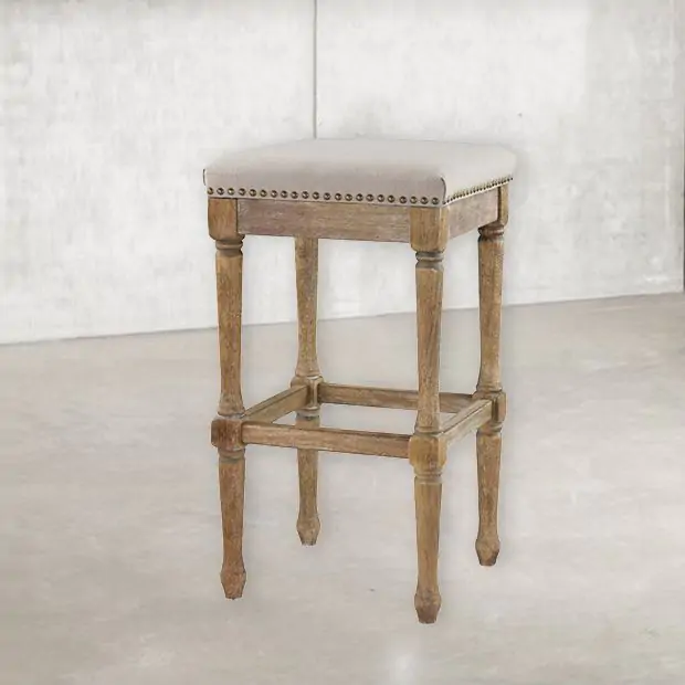 Studded Hopsack Counter Stool 30 Inch