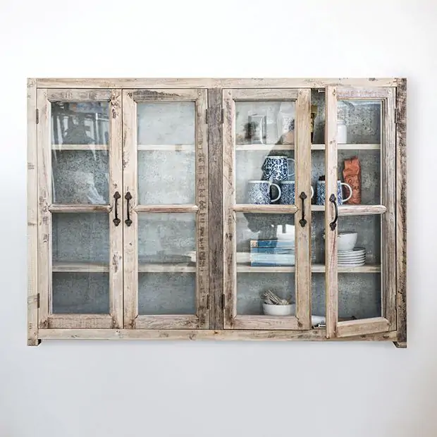 Zinc and Reclaimed Wood Cabinet | SHIPS FREE