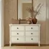 white christmas dresses Handcrafted Large Vintage Cream Mahogany Dresser Display Cabinet - DBC03 main image 1