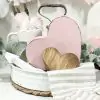 Pink and Natural Wooden Heart Decor Set of 2 | Antique Farmhouse