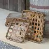 Square Decorative Tobacco Baskets Set of 2 Antique Farmhouse
