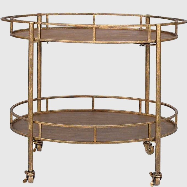Serving cart on wheels