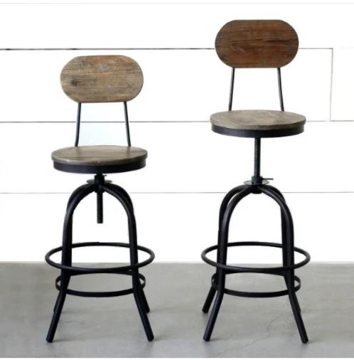 2 rustic bar stools