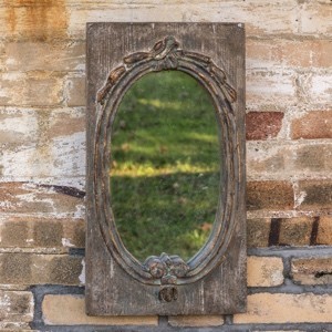 Decorative Wooden Oval Mirror | Antique Farmhouse