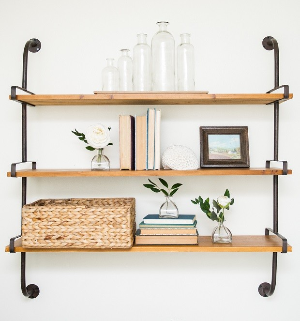 Huge Wall mounted triple floating shelf rustic