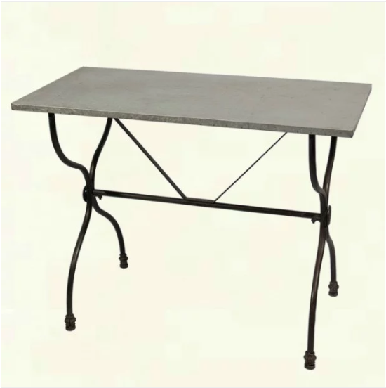 Farmhouse Galvanized Metal Console Table 