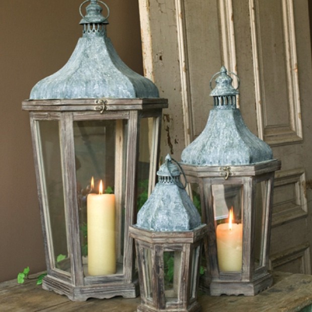 Shabby Chic Park Hill Lanterns Set of 3 