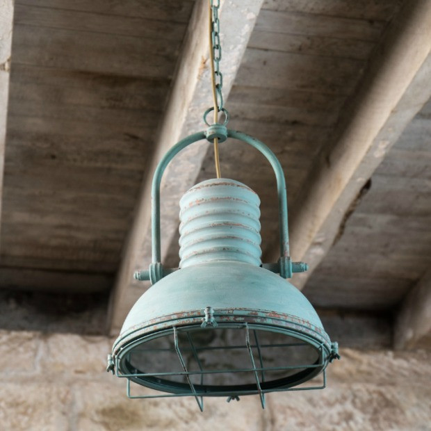 Rustic Industrial Cage Pendant Light 