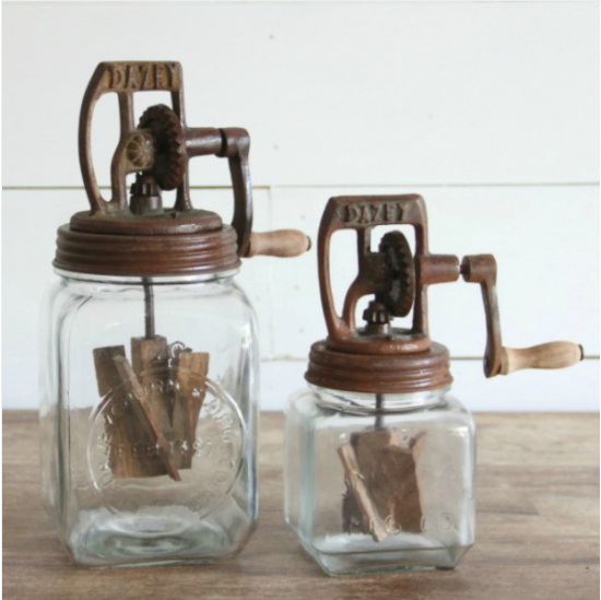 Vintage Inspired Glass Jar Dazey Butter Churn