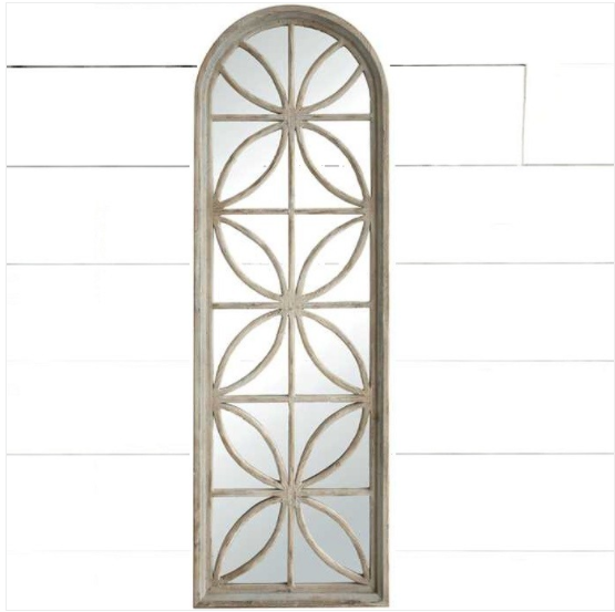 Large Wood Window Pane Mirror 