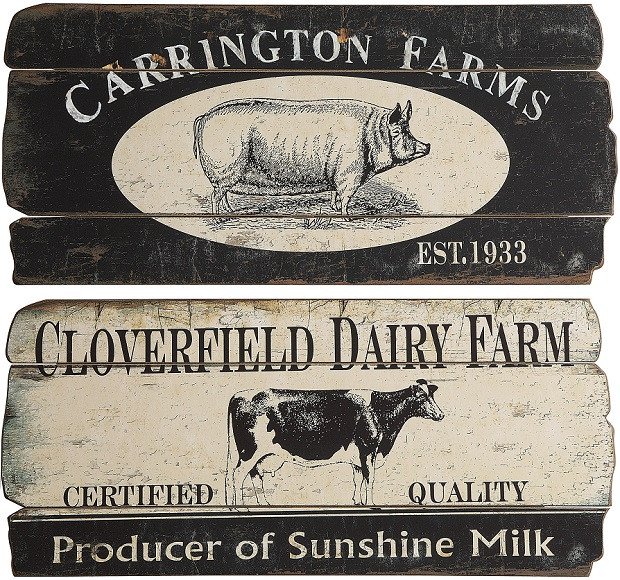 Vintage farm signs