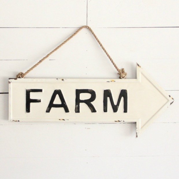 Vintage directional "FARM" arrown wall art 