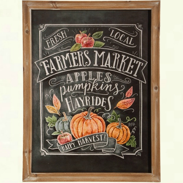 Chalkboard farmers market sign 
