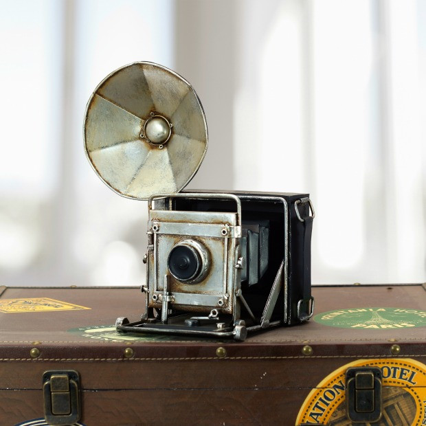 rustic old film camera replica 