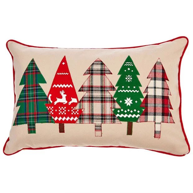 christmas tree pattern lumbar pillow