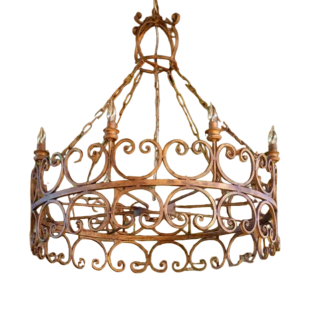 Aged Elegance Crown Chandelier - Antique Farmhouse